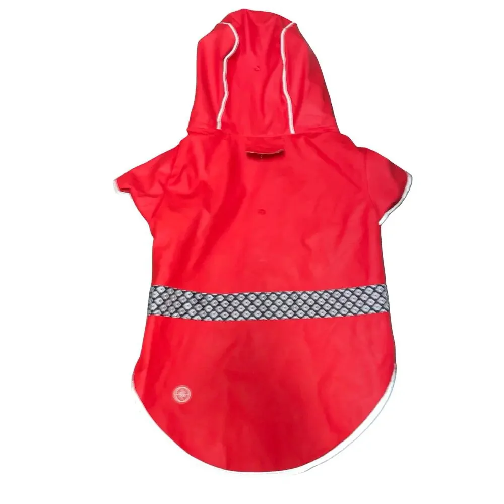 Good2Go Dog Raincoat XL Red Hooded Waterproof Reflective Slicker Jacket Petco